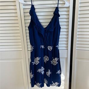 Blue sleeveless summer dress